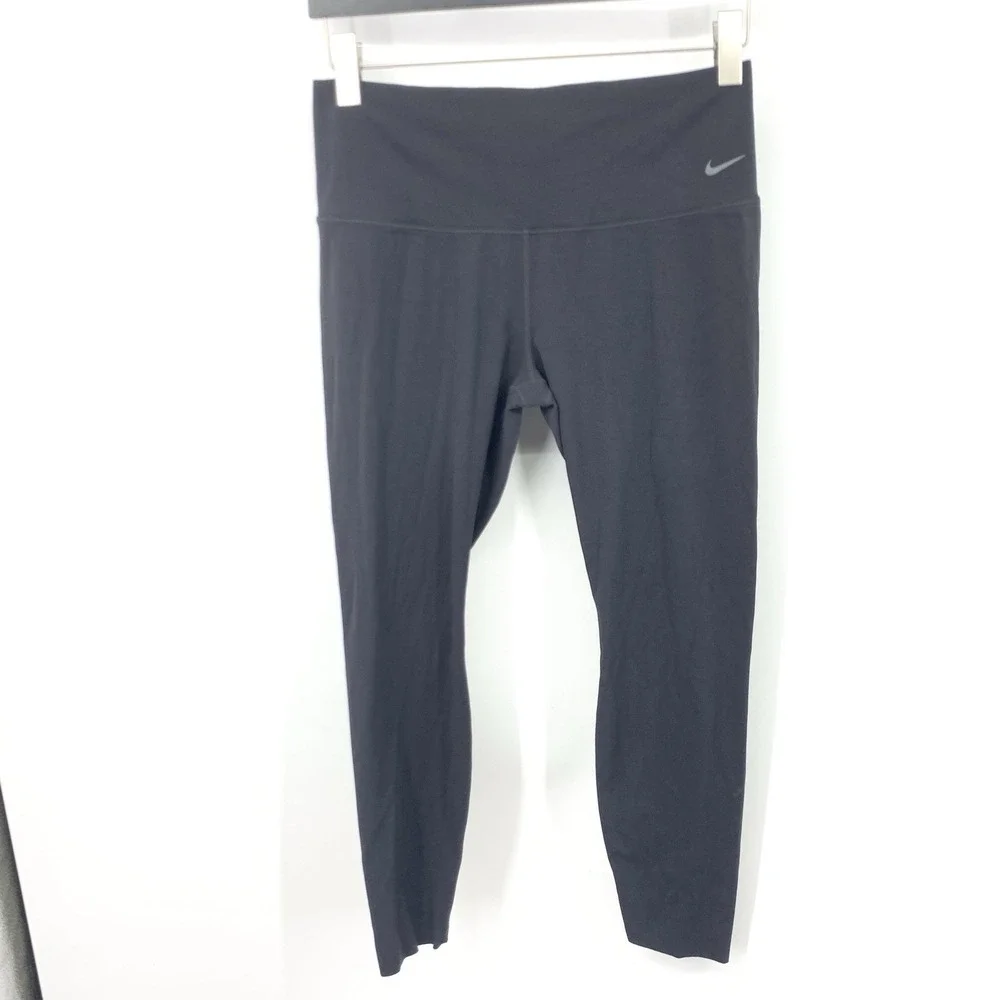 NIKE Women Size XL Leggings Pants Black Dri‎ Fit Zenvy Gently Support 7/8 High